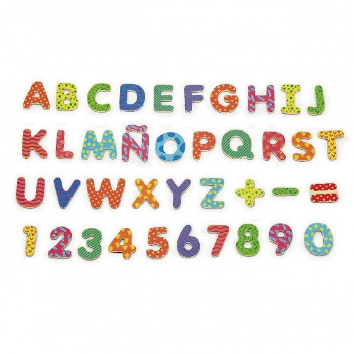 Wooden magnets letters and numbers (set of 77)